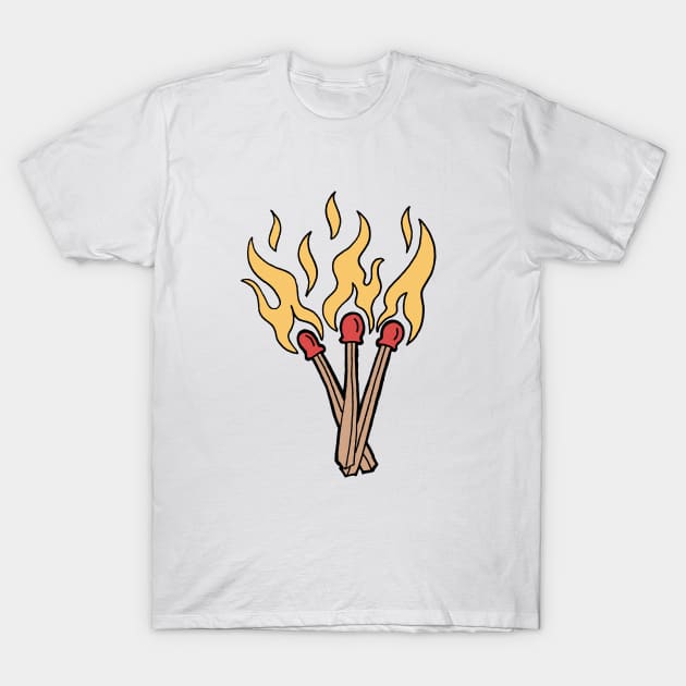 Matchstick Trio. T-Shirt by runawayhog